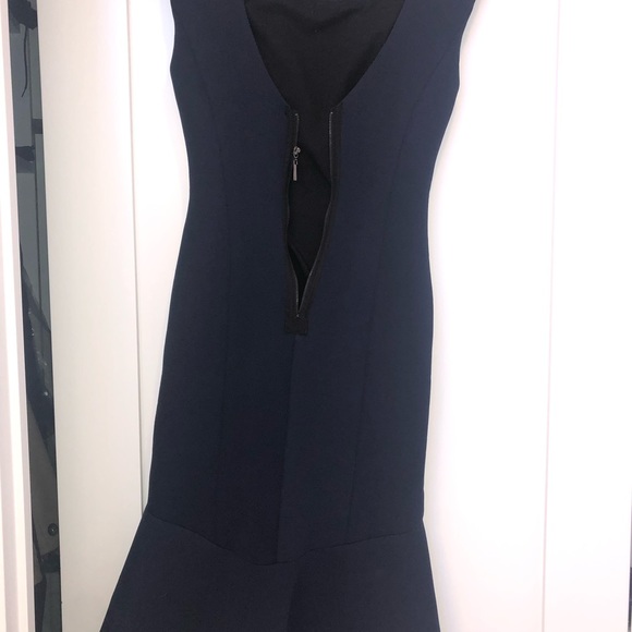 Tracy Reese Sz 2 fitted navy elastic high low - Picture 3 of 6
